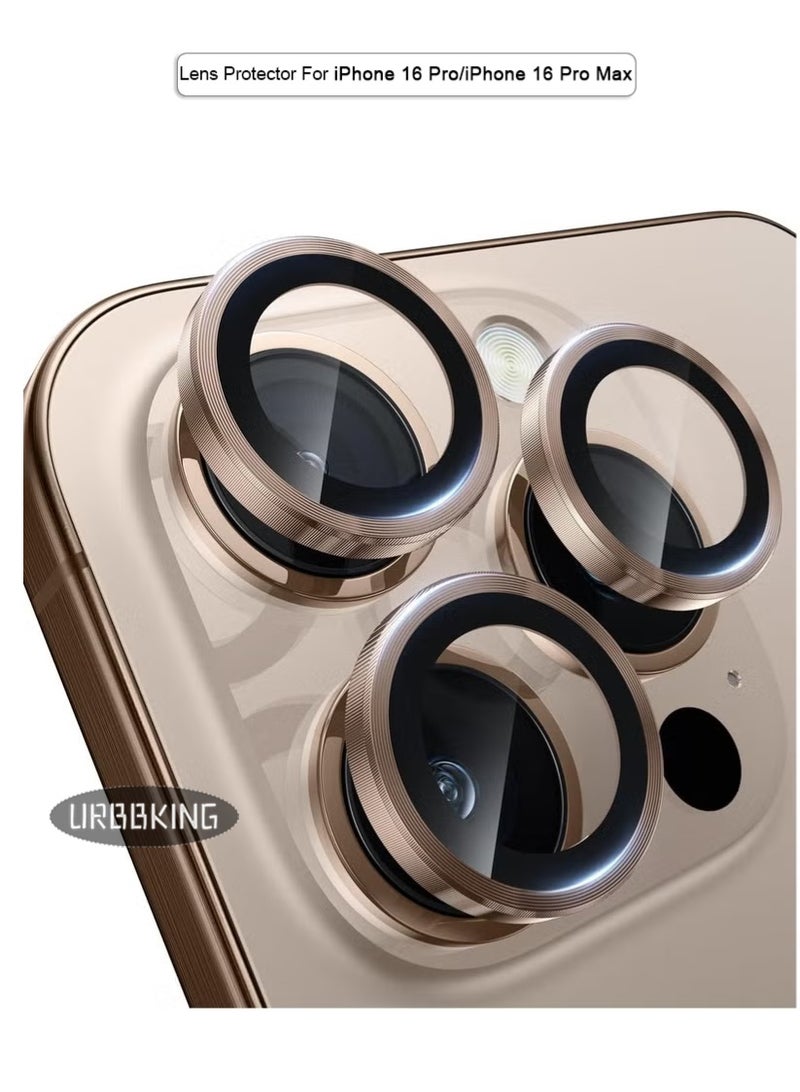 URBBKING Camera Lens Protector for iPhone 16 Pro/iPhone 16 Pro Max , HD Tempered Metal Glass Camera Screen Protector Cover Film Accessories, Bronze  - Image 1