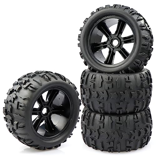 Aimrock 17mm Hex Wheels and Tires RC Truck Tire and Rims w/Foam Inserts for 1/8 Kraton 1/10 Maxx E-Revo, 4PCS - Image 1