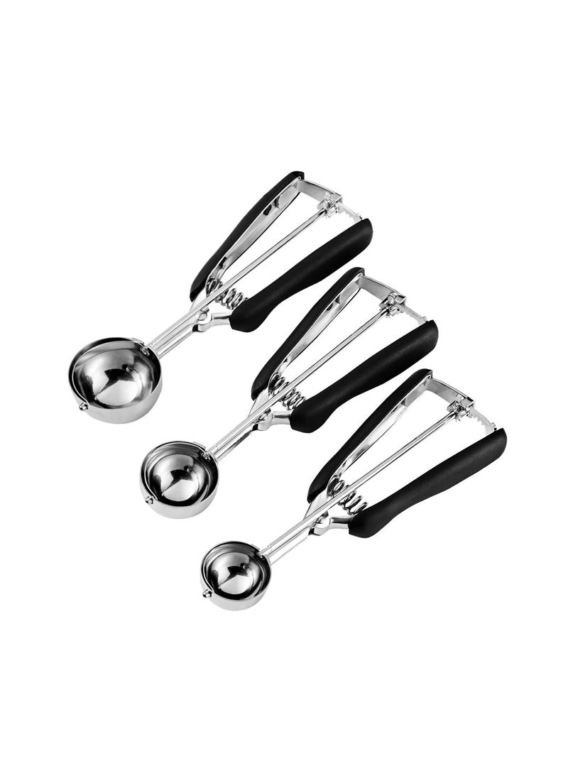 XICEN 3 PCS Cookie Scoops for Baking,Cookie Dough Scoop,Made of 18/8 Stainless Steel  - Image 1