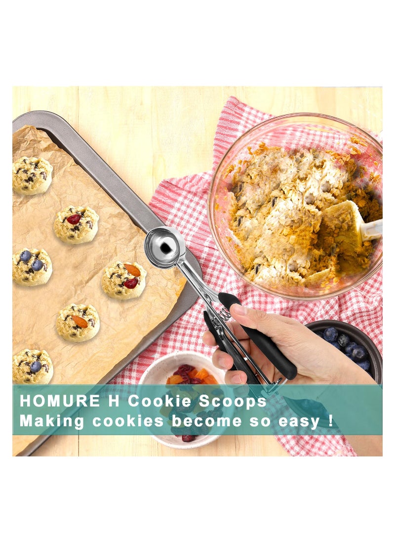 XICEN 3 PCS Cookie Scoops for Baking,Cookie Dough Scoop,Made of 18/8 Stainless Steel  - Image 5