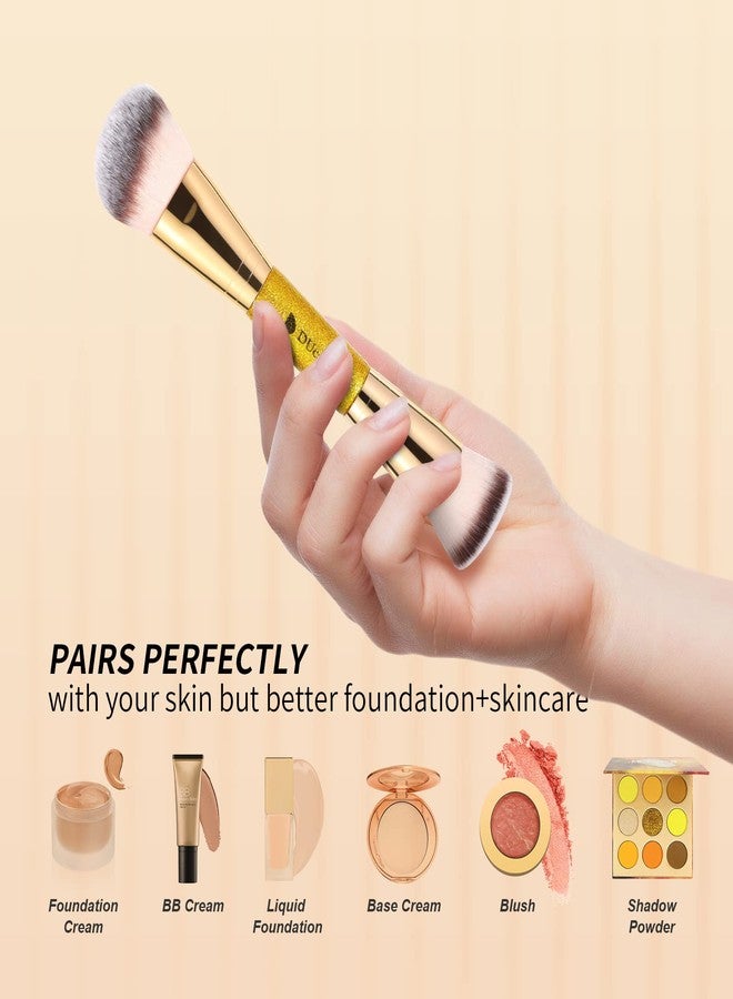 DUcare Foundation Makeup Brush Contour Concealer Brush Angled Flat Top Kabuki Brushes - Image 5