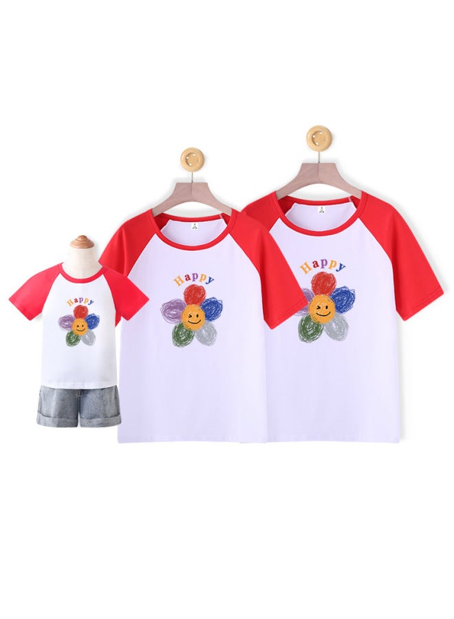 Kindergarten Student Class Clothes Group Clothes Short Sleeve Parent-child Clothes Cotton T-shirt A Family Of Three Baby Romper Jumpsuit