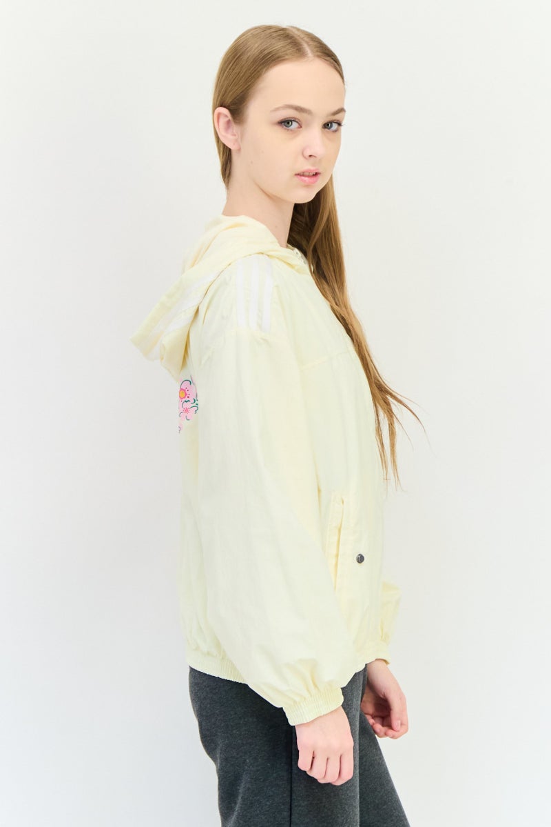 adidas Originals Women Sportswear Fit Long Sleeve Outdoor Windbreaker Jacket, Cream  - Image 2