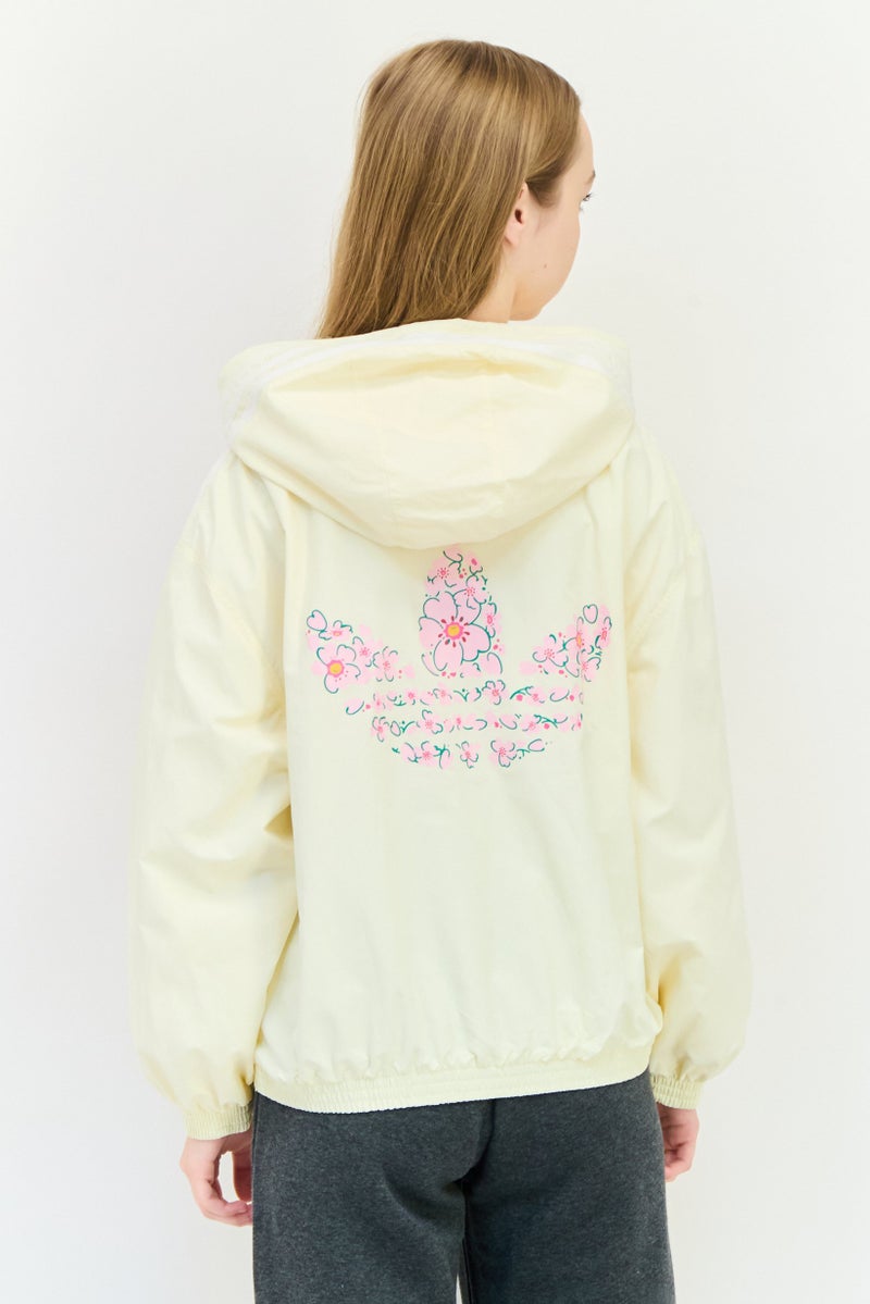 adidas Originals Women Sportswear Fit Long Sleeve Outdoor Windbreaker Jacket, Cream  - Image 3