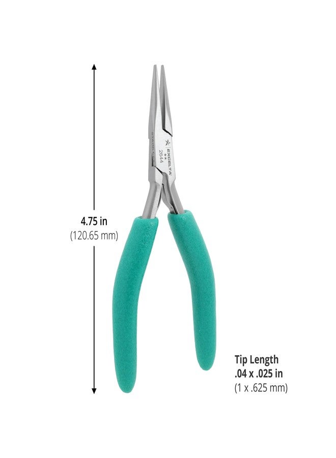 إكسلتا كماشة إكسيلتا من الفولاذ المقاوم للصدأ، آلية زنبركية ناعمة، فكين ناعمين، قبضة مريحة مضادة للكهرباء الساكنة ومبطنة، أداة دقيقة، طول 4.75 بوصة، متوسطة - Image 2