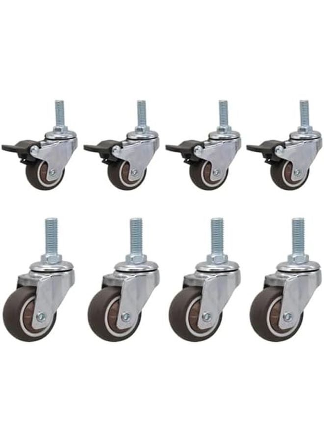 2 Inch Soft Rubber Swivel Caster Wheels 2 Activity 2 Brake for Trolley Baby Crib Bed Furniture - Image 3