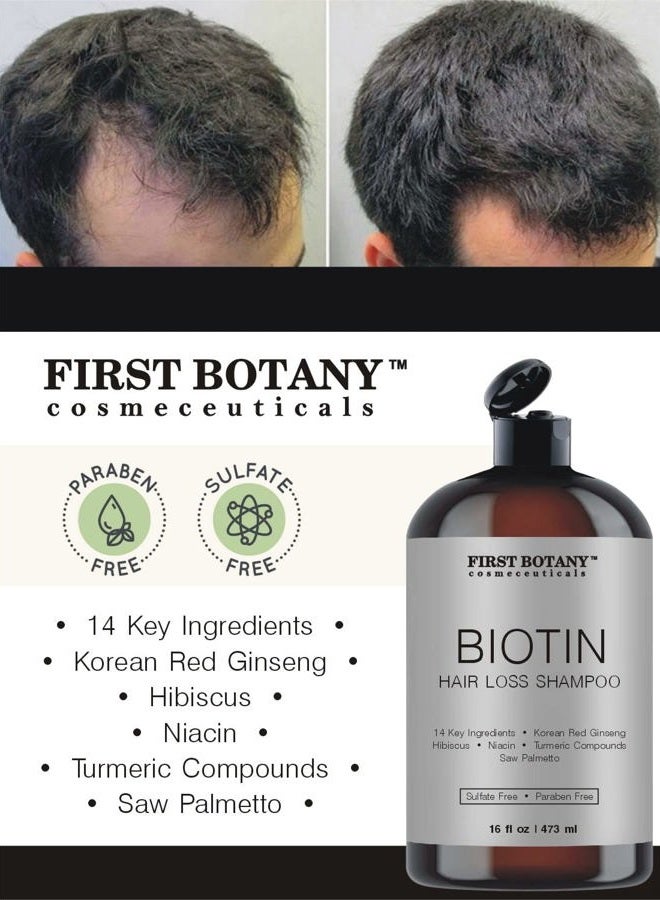 First Botany Cosmeceuticals, Hair Regrowth and Anti Hair Loss Shampoo 16 fl oz, with DHT blockers- Daily Hydrating, Detoxifying, Volumizing Shampoo For Men and Women - Image 3