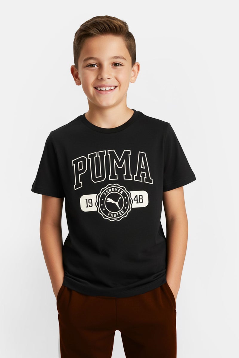 PUMA Kids Boy Sportswear Fit Short Sleeve Outdoor T-Shirt, Black - Image 1