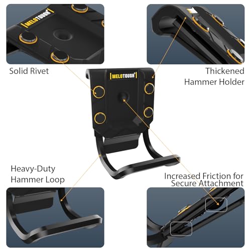 MELOTOUGH Hammer Holder for Belt, Hammer Loop, Hammer Holster, Hammer Belt Holder (Black) - Image 2