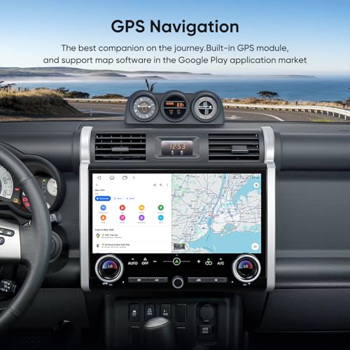 AINAVI 15" Touchscreen Car Stereo Radio for Toyota FJ Cruiser 2007-2021 with Wireless CarPlay Android Auto 8 Core 6+128GB BT/WiFi/SWC Andriod 13 GPS Navigation Head Unit Dash Kit Replacement Upgrade - Image 3