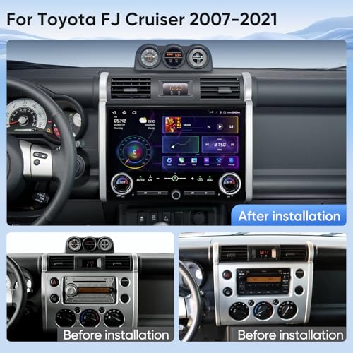 AINAVI 15" Touchscreen Car Stereo Radio for Toyota FJ Cruiser 2007-2021 with Wireless CarPlay Android Auto 8 Core 6+128GB BT/WiFi/SWC Andriod 13 GPS Navigation Head Unit Dash Kit Replacement Upgrade - Image 2