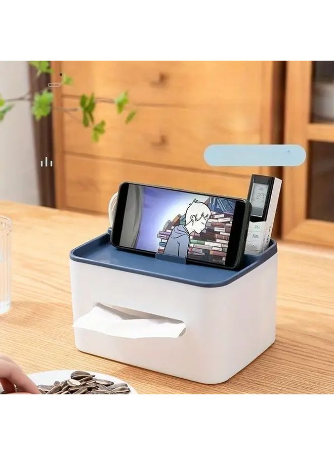 Grey Remote Control Holder And Tissue Box Combo Multifunctional Home Car Office Organizer - Image 2