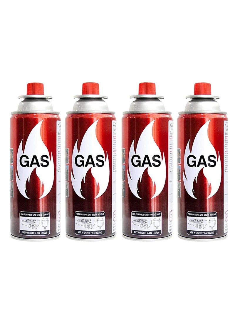 بامتشال مجموعة من 4 قطع خرطوشة غاز البوتان / غاز تخييم لموقد التخييم المحمول ومواقد النزهات - Image 1