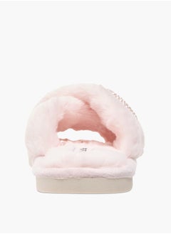 Le Confort Womens Faux Fur Cross Strap Bedroom Slides  - Image 4