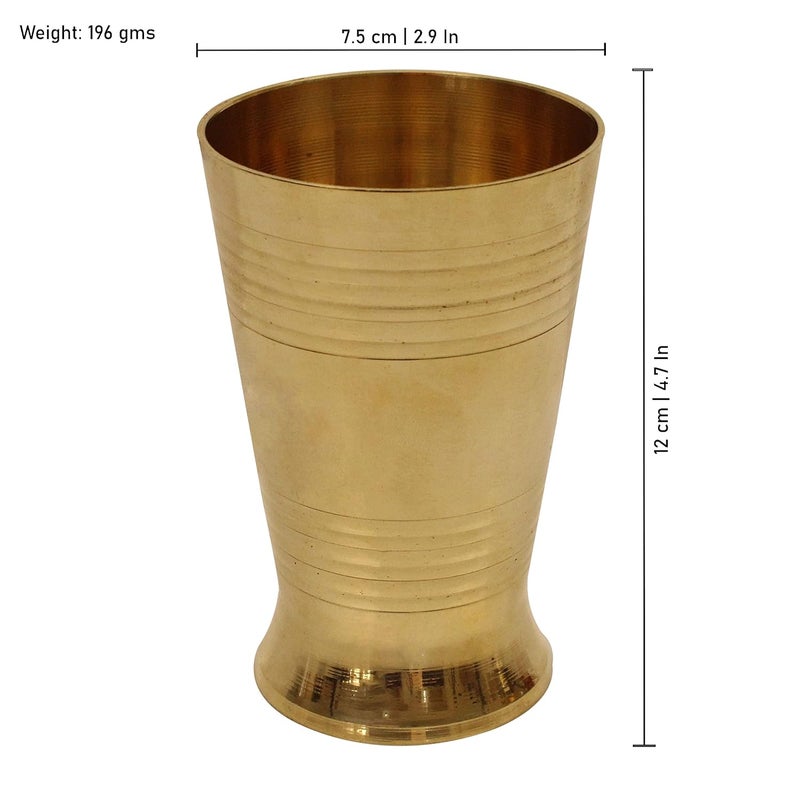 Spillbox Traditional Handcrafted Brass Lassie Glass with Embossed Design Homeware Hotel Ware Drinkware Serve Ware for Lassie Milk Juice and Water 3 - Image 4