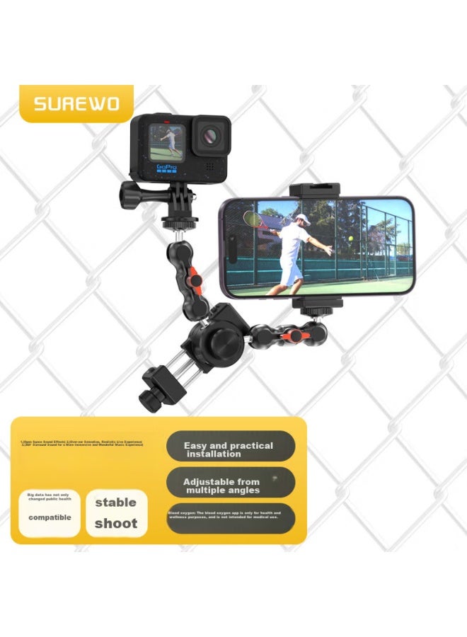 Surewo Sports Camera Mount Bracket Compatible With Gopro 13, Insta360, Dji Action 4, Basketball, Volleyball, Tennis, Badminton, Dslr Camera Mount - Image 1