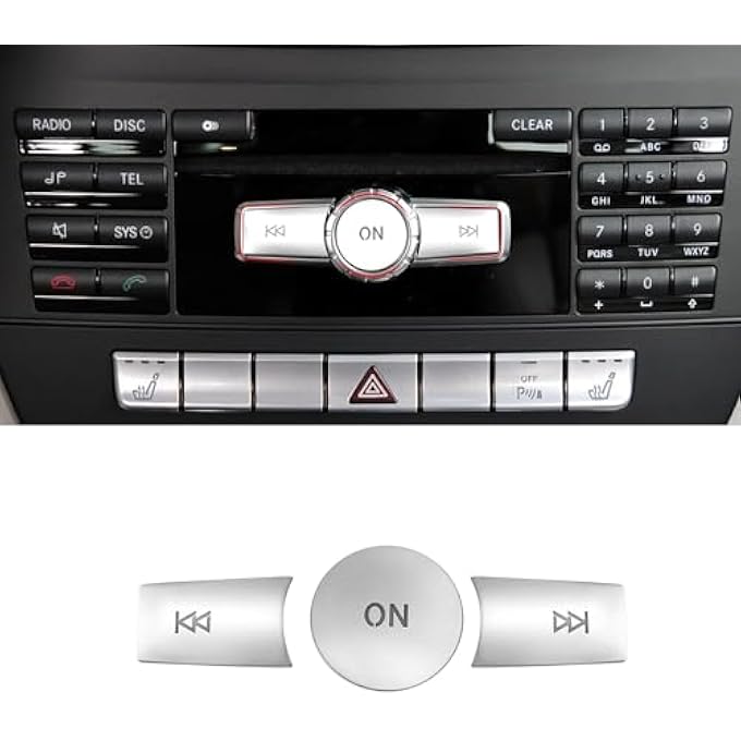 NALACAL Compatible With Mercedes Benz Radio Button Cover Stickers X204W204 Volume Button Sticker Radio On Button Cover For B Class W246C Class W204 E Class W212 G ClassMl W166 ClSlClaClsSlk - Image 2
