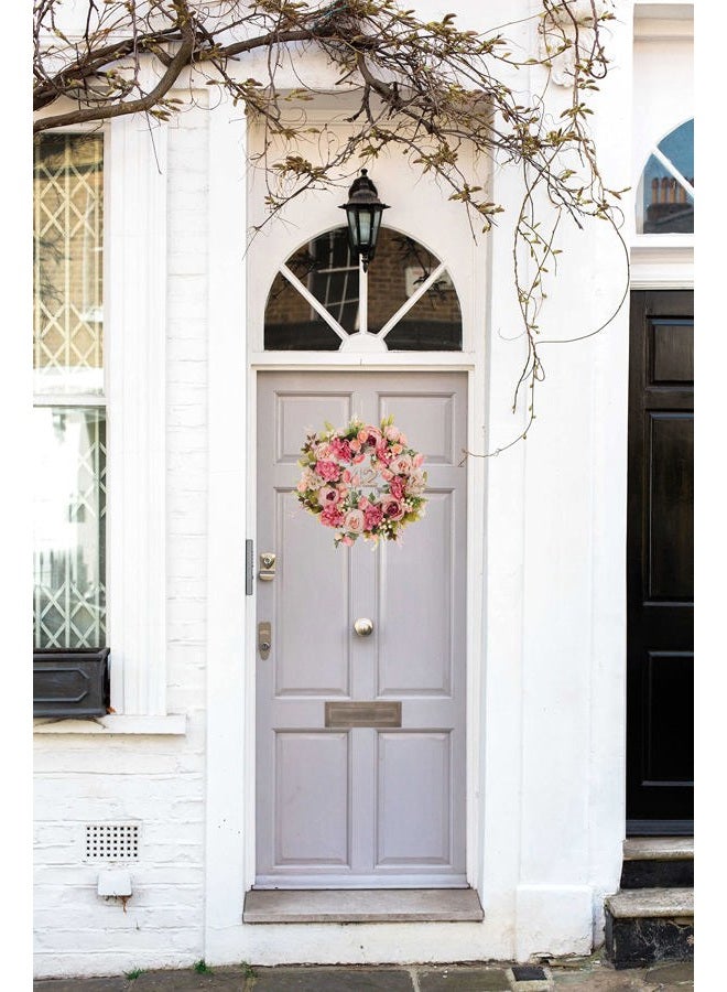 DOTKV Peony Wreath for Front Door Outside Rose Wreaths Full 16 Inch Handmade Spring Wreaths Summer Wreaths Fall Wreaths Winter Wreaths for Front Door Wall Window Decor - Image 5