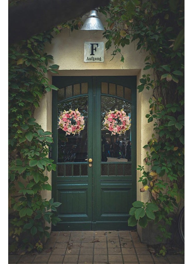 DOTKV Peony Wreath for Front Door Outside Rose Wreaths Full 16 Inch Handmade Spring Wreaths Summer Wreaths Fall Wreaths Winter Wreaths for Front Door Wall Window Decor - Image 4