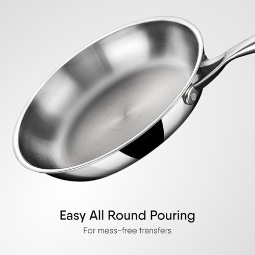 Stahl Artisan Triply 2 L, 24 cm Stainless Steel Fry Pan with Lid, Induction & Gas Stove Compatible Frying Pan, Omelette Pan, Egg Pan - Image 5