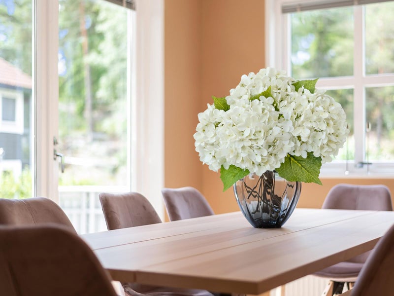 ZYTUYO 20 inches 4 Pcs Ivory White Real Touch Hydrangea Artificial Flowers Boho Lifelike Real Looking Latex Hydrangeas Flower with Long Stem for Home Decor Spring Table Centrepiece - Image 4