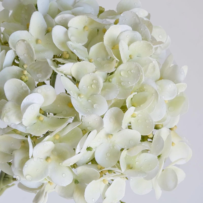 ZYTUYO 20 inches 4 Pcs Ivory White Real Touch Hydrangea Artificial Flowers Boho Lifelike Real Looking Latex Hydrangeas Flower with Long Stem for Home Decor Spring Table Centrepiece - Image 5