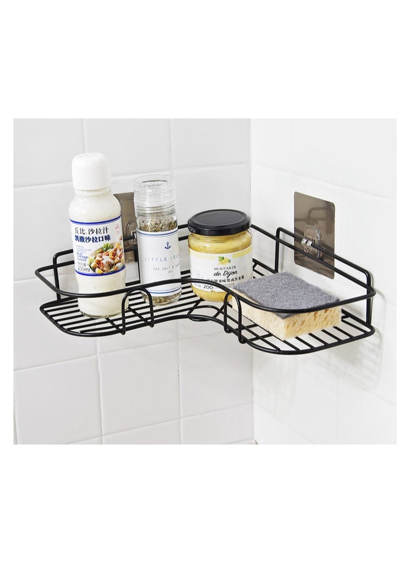 Generic 2-Pieces Corner Shower Bathroom Shelf, Rust Proof Bathtub Accessories Organizer, Adhesive Basket Storage Rack Shampoo Holder Wall Organization  - Image 3