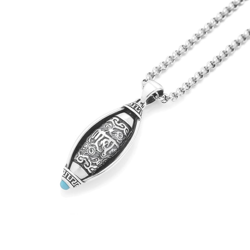 ringzinnie Silver Tone Pendant Necklace Set for Men & Women | Om, Compass, Angel Wing, Prayer Locket | Unique Spiritual & Fashion Jewelry Collection - Image 1