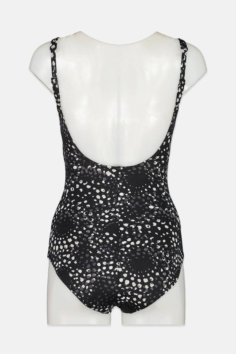 arena Women One Piece Allover Print Swimsuit, Black Combo - Image 2