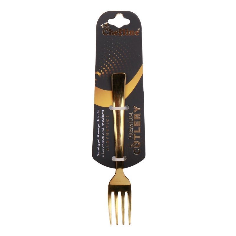 Chefline Stainless Steel Gold Plated Fruit Fork Set, 2 pcs