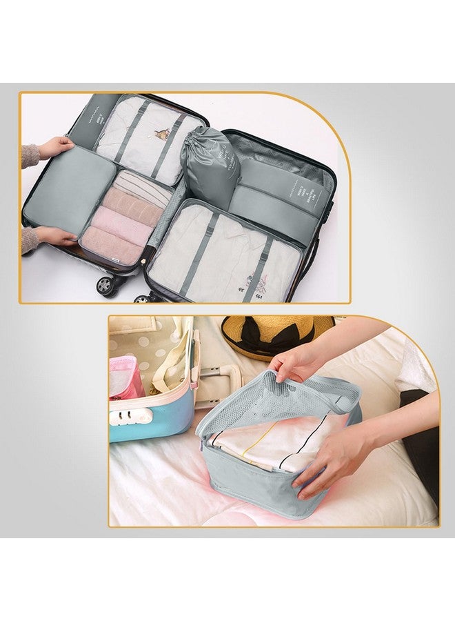 Kuber Industries Kuber Industries Set of 7 Travel Organizer | 3 Packing Cubes + 3 Pouches + 1 Toiletry Bag | Travel Luggage Organizer | Luggage Bag for Bra-Pantry-Socks-Shoe-Cosmetics | ZH024GY | Gray  - Image 4