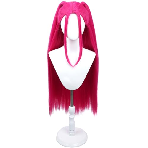 WTHCOS Long Hot Pink Wigs for Kids Cartoon Movie Halloween Cosplay Costume Animie Wig - Image 3