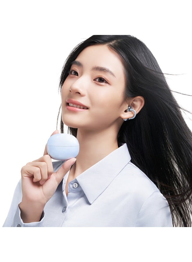 Rongyaoqinxuan Ear Clip Headphones 2, Honor Earphones, Bluetooth Headphones, Dual Microphone Call Noise Reduction, Long Battery Life, Comfortable, Sports Earphones Suitable For Honor, Huawei, Xiaomi Phones, Sea Breeze Blue