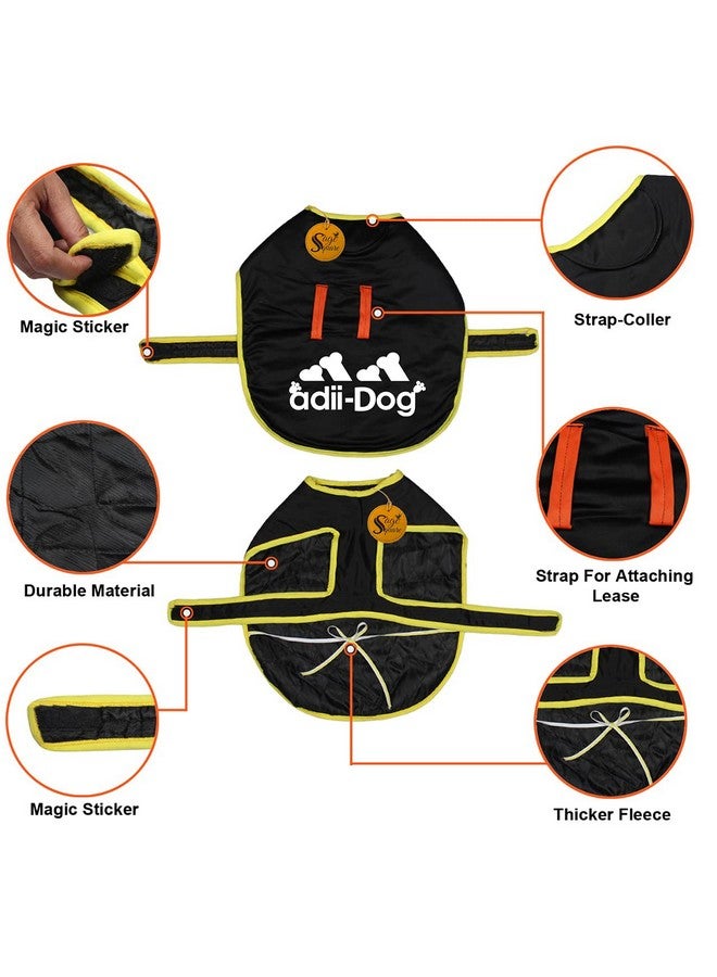 Sage Square Premium Thicker Fleece Ultra Warm Windproof Printed Winter Coat For Dogs For Cold Weather(Medium) (18 Inches) (Black) - Image 3