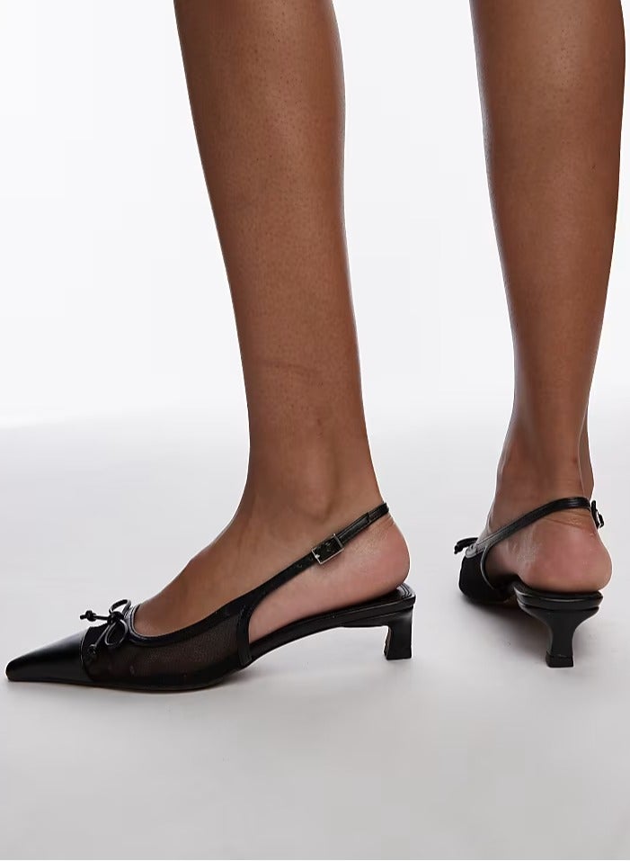 TOPSHOP Ankle Strap Pointed Toe Mid Heel Pumps  - Image 2