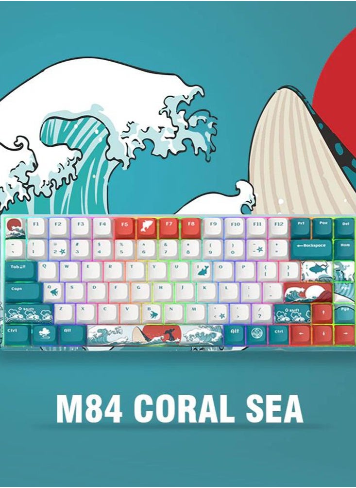 Womier - Womier 60% Percent Keyboard, WK61 Mechanical RGB Wired Gaming Keyboard, Hot-Swappable Keyboard with Blue Sea PBT Keycaps for Windows PC Gamers - Linear Red Switch - Image 1