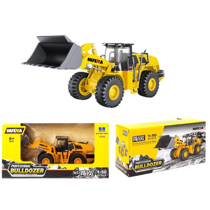 Bulldozer Truck 1/50 Diecast Model - Yellow - 1714