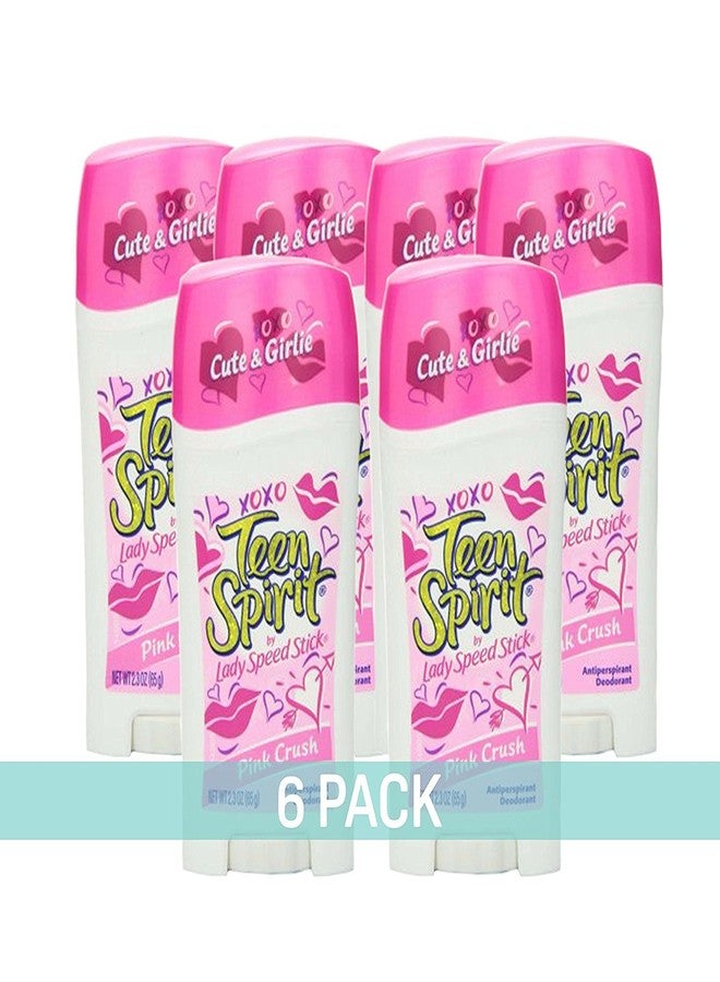 Lady Speed Stick Teen Spirit Antiperspirant Deodorant, Pink Crush, 2.3 Ounce (Pack of 6)
