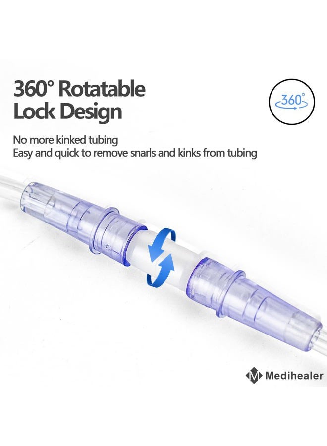 Medihealer 5 Packs Oxygen Tubing Connector, Pack of 5 Oxygen Tubing Swivel Connectors, Kink-Resistant and Avoid Tangling - Image 2