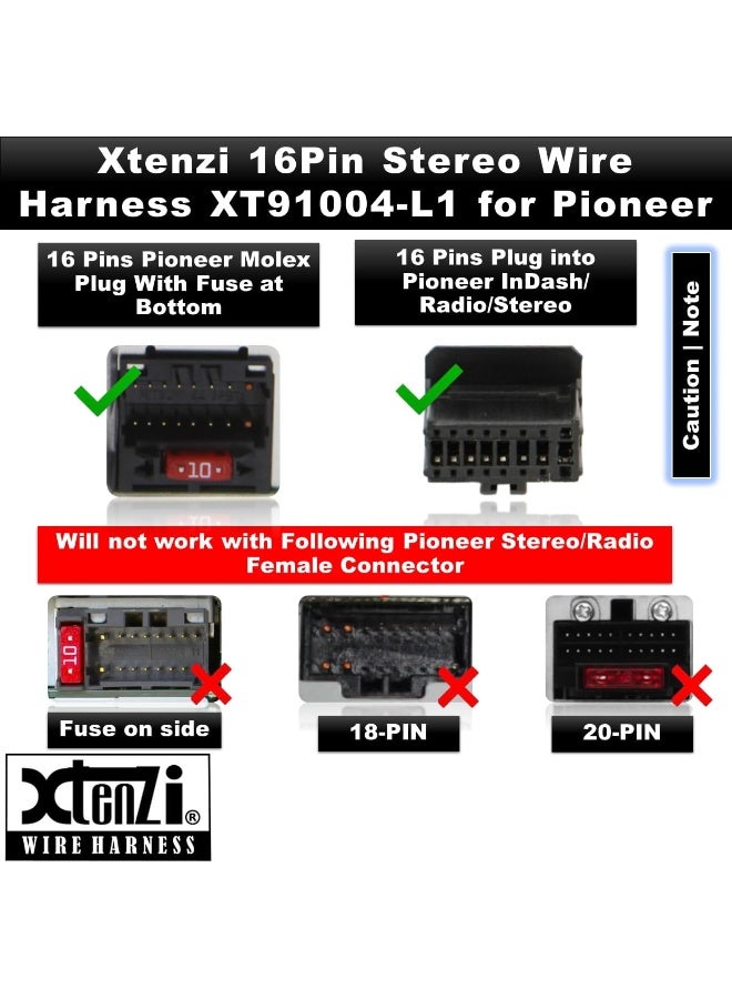 Xtenzi Car Radio Wire Harness Compatible with Pioneer CD DVD Navigation in-Dash - XT91004 - Image 5