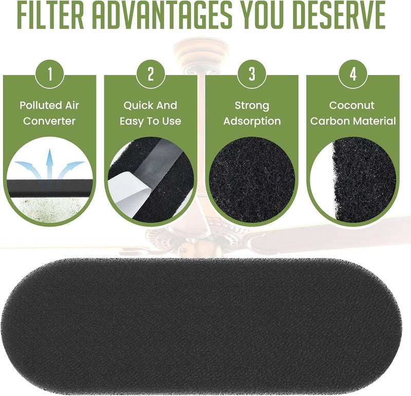 UBANU Universal Ceiling Fan Air Filters, Easy-Stick Air Purifier Pads for Fan Blades, Keep Air Fresh, Home Bedroom Kitchen Office (6-Count) - Image 3