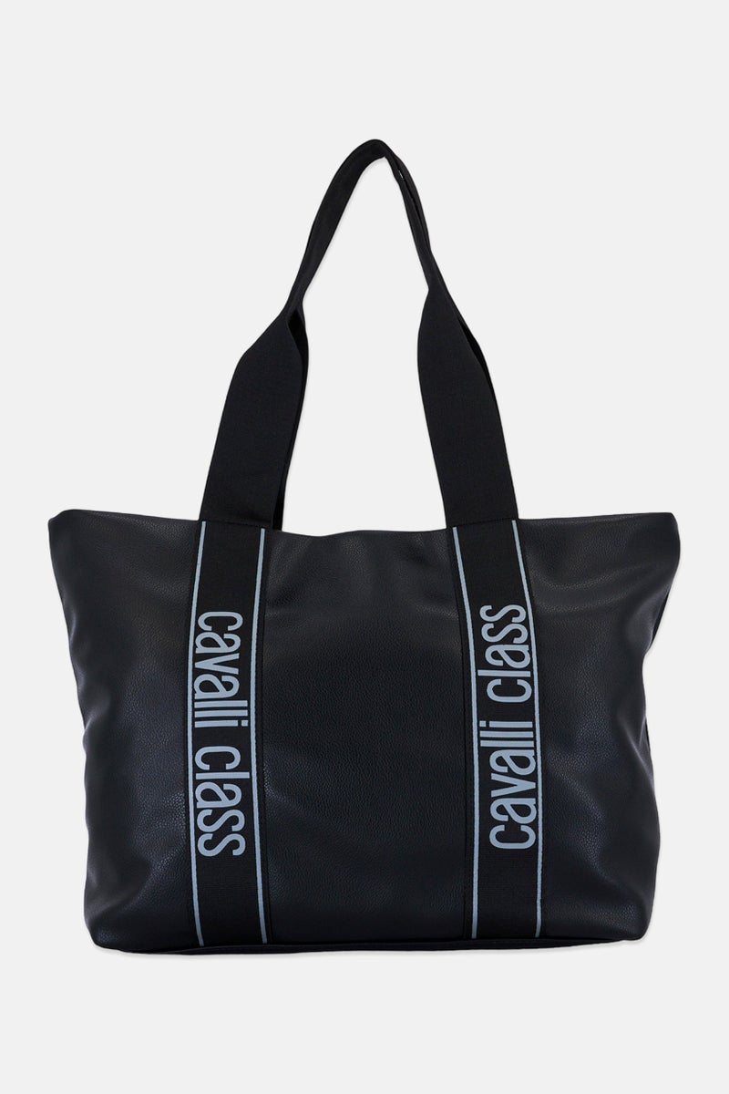 Cavalli Class Women Brand Logo Totes Bag, Black - Image 1