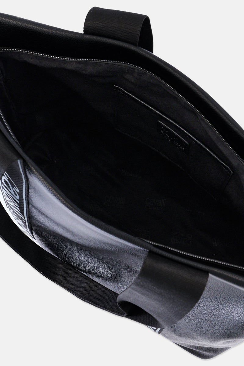 Cavalli Class Women Brand Logo Totes Bag, Black - Image 5