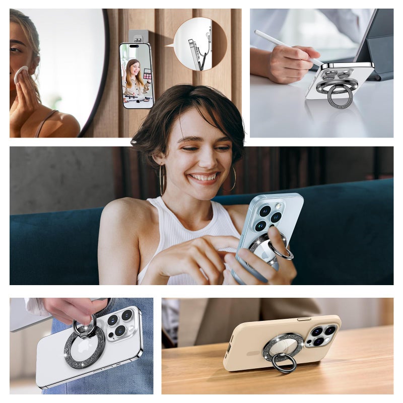 Syncwire Magnetic Phone Grip for MagSafe, Sparkle Ring Holder, Rotatable Kickstand Bling Ring Stand Removable MagSafe Accessories for iPhone 17 Pro Max 16 15 14 13, Android, Samsung etc. - Image 2