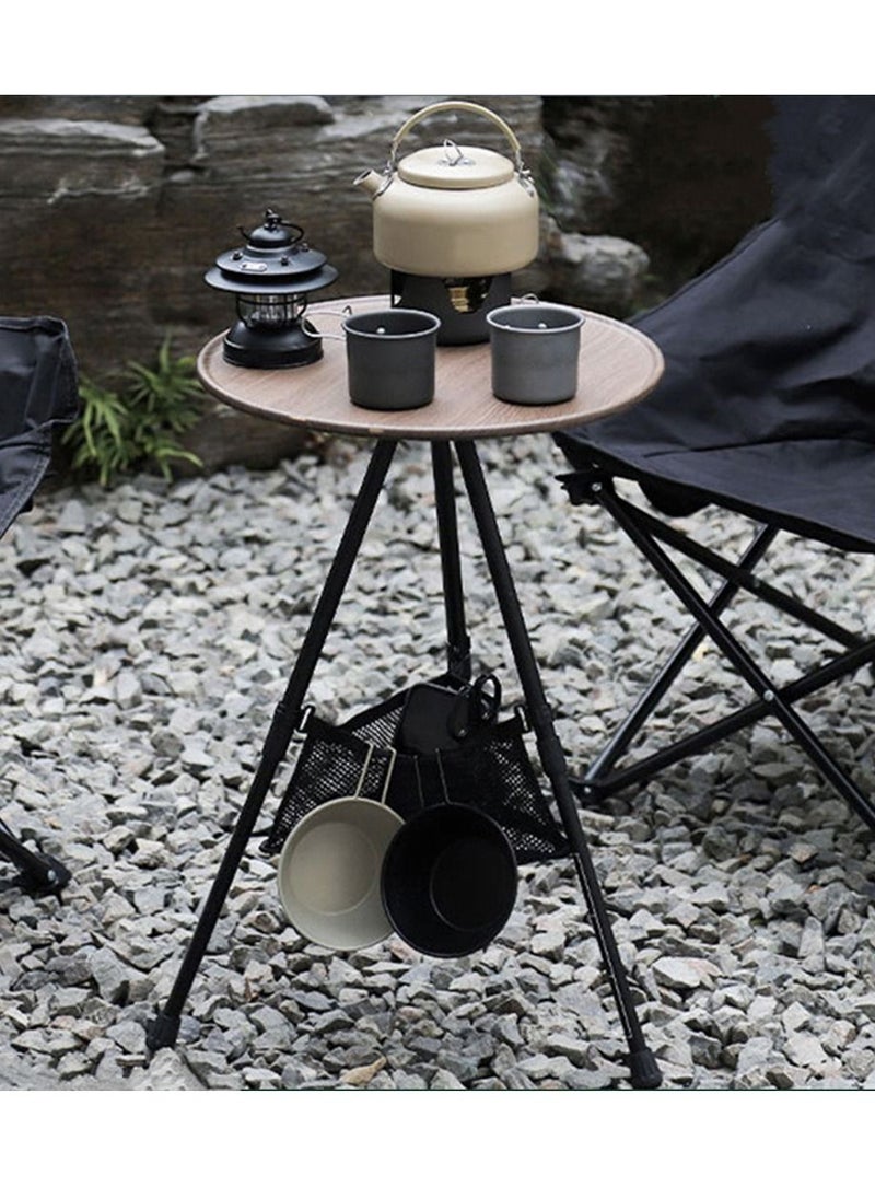 XiuWoo Telescopic Folding Portable Three-legged Liftable Aluminum Alloy Round Coffee Outdoor Camping Dining Table with Storage bag for Hike Picnic  - Image 1