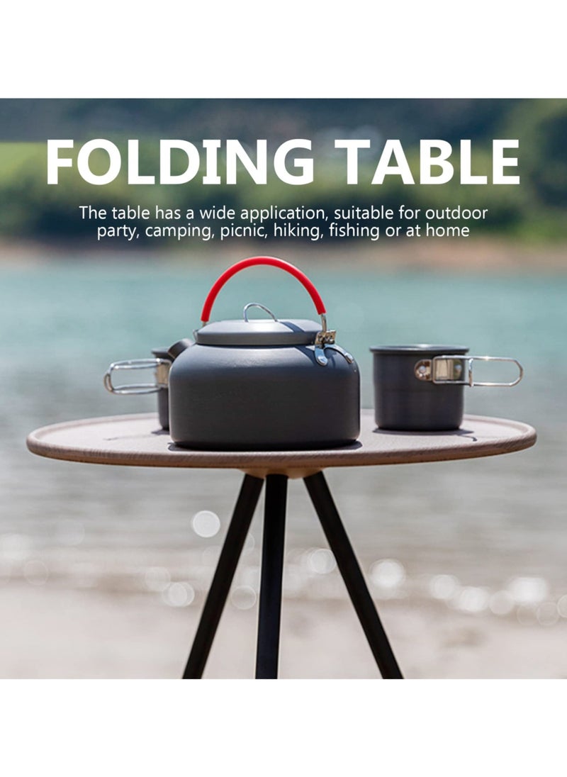 XiuWoo Telescopic Folding Portable Three-legged Liftable Aluminum Alloy Round Coffee Outdoor Camping Dining Table with Storage bag for Hike Picnic  - Image 3