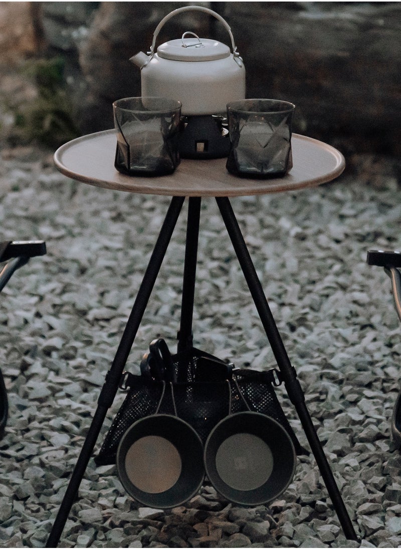 XiuWoo Telescopic Folding Portable Three-legged Liftable Aluminum Alloy Round Coffee Outdoor Camping Dining Table with Storage bag for Hike Picnic  - Image 4