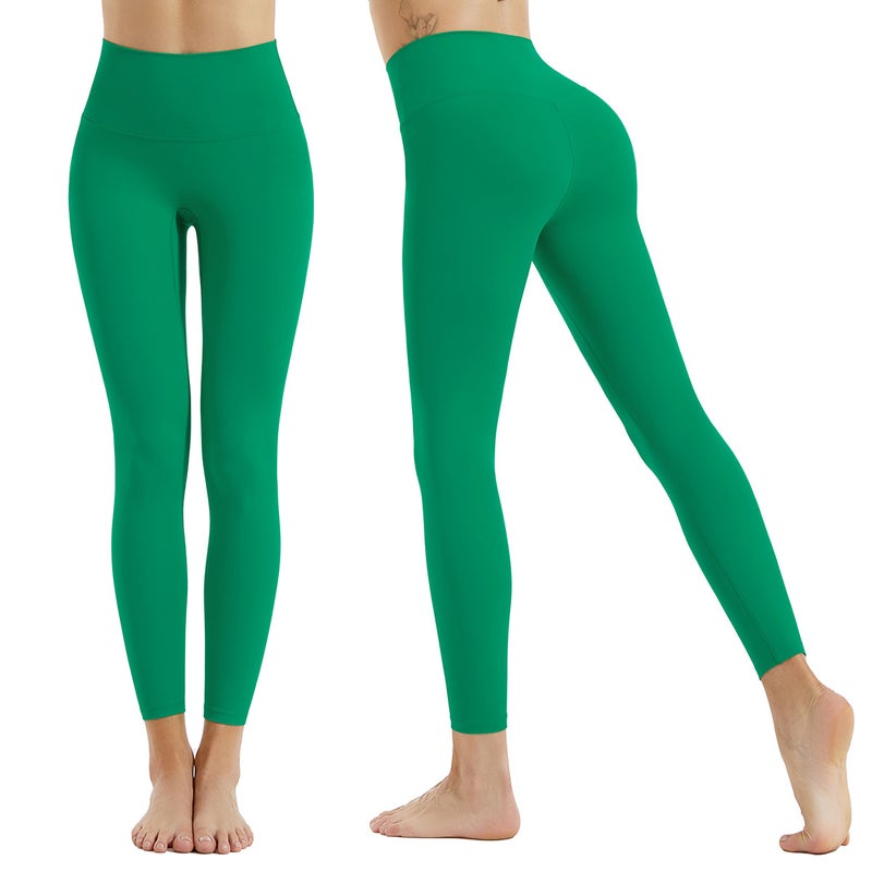 Leggings Trousers w255 Forest Green Seamless Yoga Pants for Women's Elastic Quick-dry Fitness High-waisted Butt-lifting Training Sports