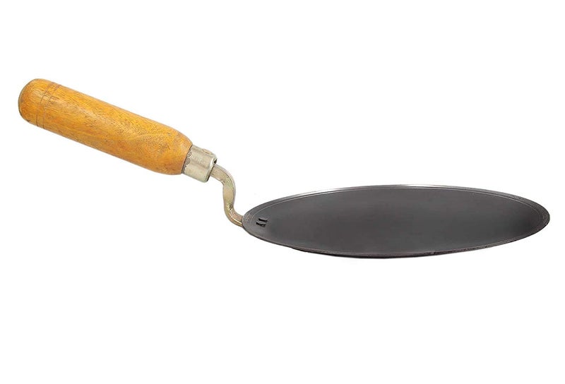 KITCHEN SHOPEE 9 Inch 2286 cm Iron Tawa with Wooden Handle Original Handmade Loha Iron Lokhand RotiChapati - Image 2