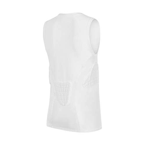 TUOYR Youth Padded Compression Shirt Kids Boys Pad Sleeveless Vest Protective Shirts Rib Chest Protector for Football Baseball Basketball（4-pad - Image 2